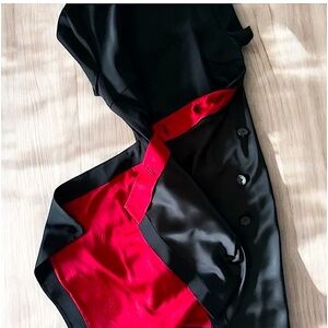 RARE DKNY Runway Black and Red Satin Sheath Dress - excellent condition, M